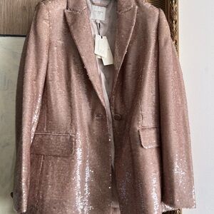 Ted Baker London Sequin Blazer size 4 new - Rose Gold light brown blush